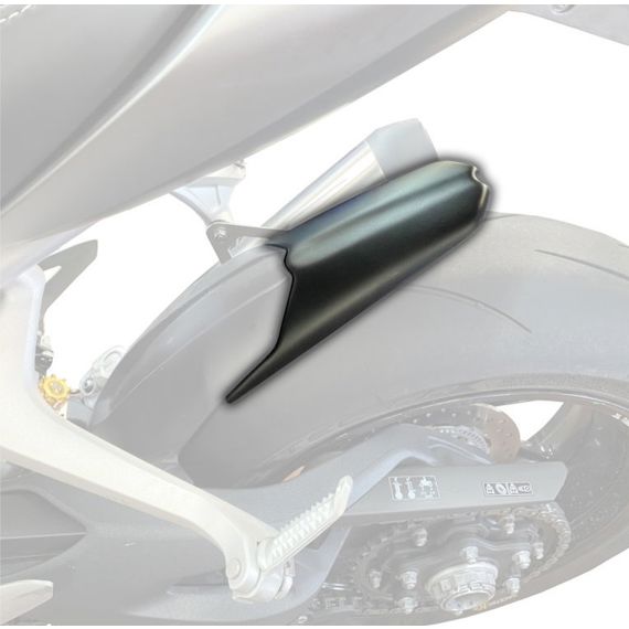Achterspatbord verlenger mat zwart voor het originele spatbord Triumph Speed Triple 1200 RR/RS