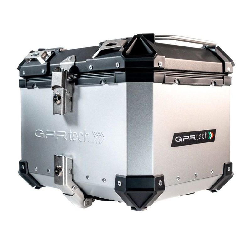 Topkoffer ALPI-TECH 45L zilver met universele bevestigingsplaat