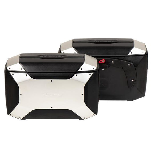 Zijkofferset XCore zilver voor C-Bow drager Hepco&Becker