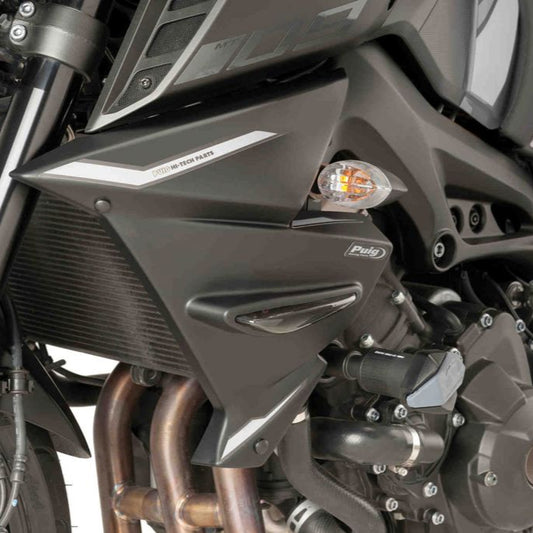 Side cover panels Puig (set) mat zwart voor radiateur Yamaha MT-09/SP '17-