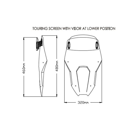 Vervangingsruit touring met opzetruitje licht getint Puig Honda CRF1100 '20-