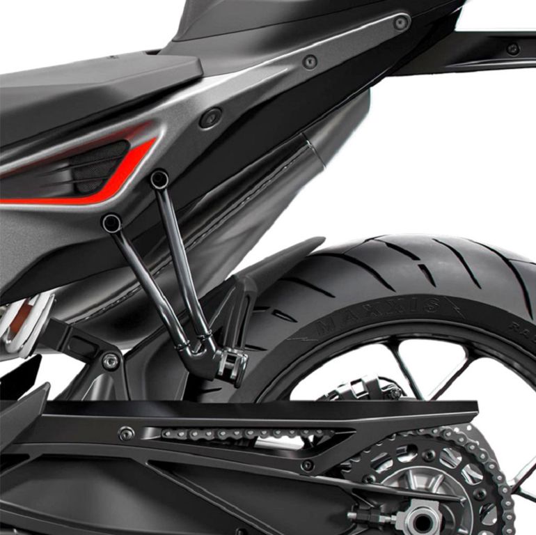 Achterspatbord verlenger mat zwart voor originele spatbord KTM 790 / 890 Duke