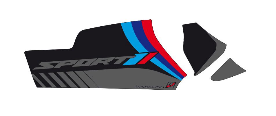 Cardan protection sticker Uniracing BMW R1200GS / Adventure -'13 sport zwart
