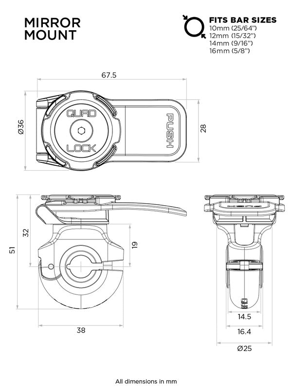 QUAD LOCK Mirror Smartphone Mount