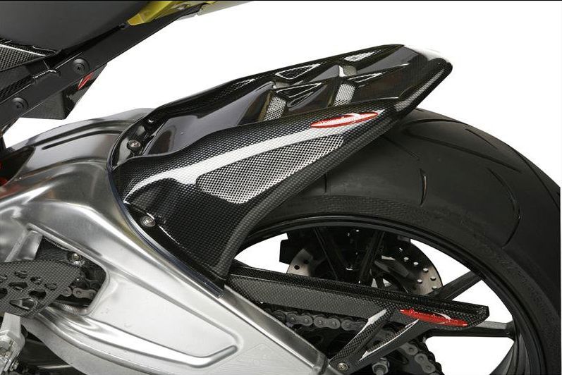 Achterspatbord sport-line carbon met goud gaas BMW S1000RR 2010- UVK