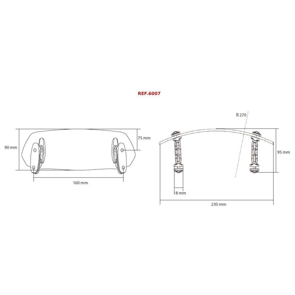 Opzetruit verstelbaar transparant Puig model variabel (boren) 230x90mm