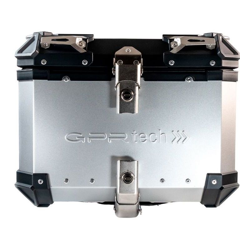Topkoffer ALPI-TECH 45L zilver met universele bevestigingsplaat