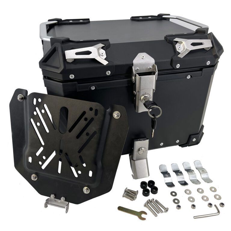 Topkoffer ALPI-TECH 55L zilver met universele bevestigingsplaat