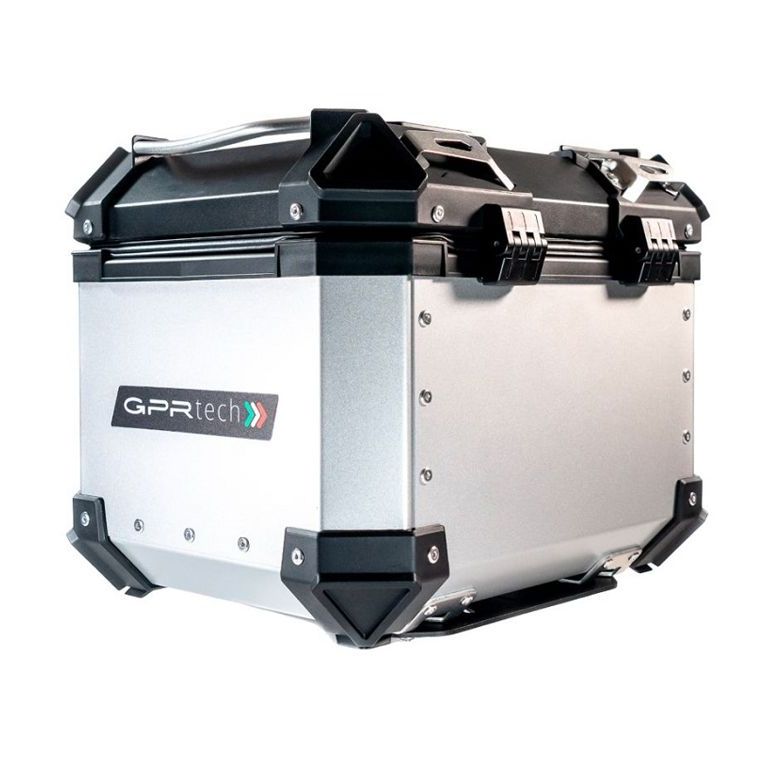 Topkoffer ALPI-TECH 26L zilver met universele bevestigingsplaat