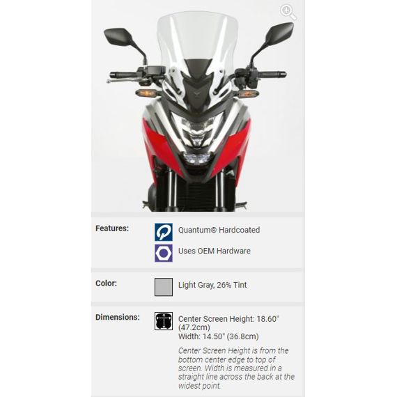 Vervangingsruit model VStream Mid National Cycle Honda NC750X '21-