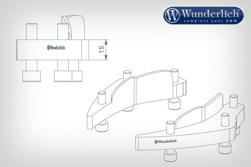 Handlebar riser BMW K1600B/Grand America/GT/GTL - silver Wunderlich