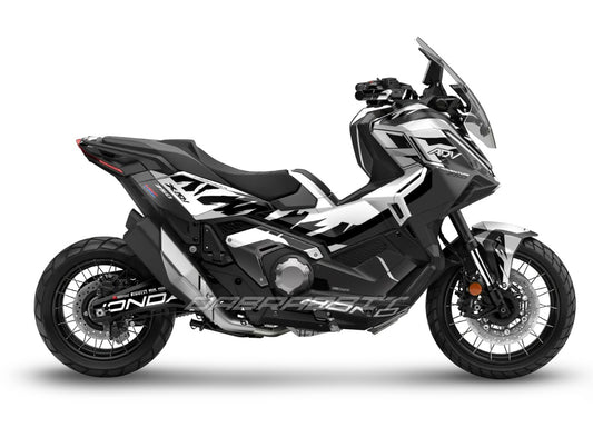 X-ADV 750 (2025) Full Graphic Kit β Flame Black White Edition (FB-WB)