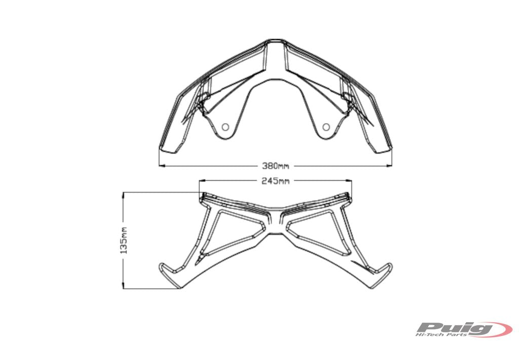 Front Spoiler Downforce Front van Puig voor de Yamaha MT-09 / SP '17-