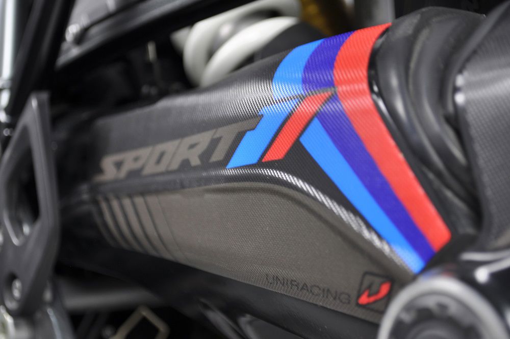 Cardan protection sticker Uniracing BMW R1200GS / Adventure -'13 sport zwart