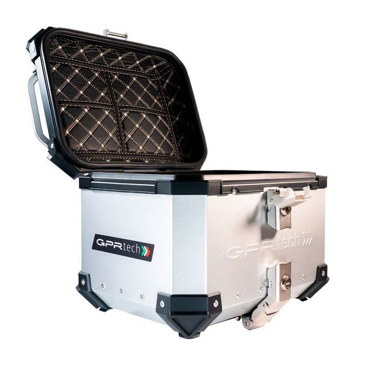 Topkoffer ALPI-TECH 26L zilver met universele bevestigingsplaat