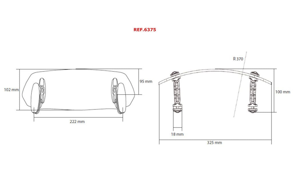 Opzetruit transparant model Clip-On Puig (klemmen) 325x102mm