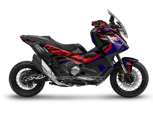 X-ADV 750 (2025) Full Graphic Kit β Flame Black Light Red Edition (FB-BLR)
