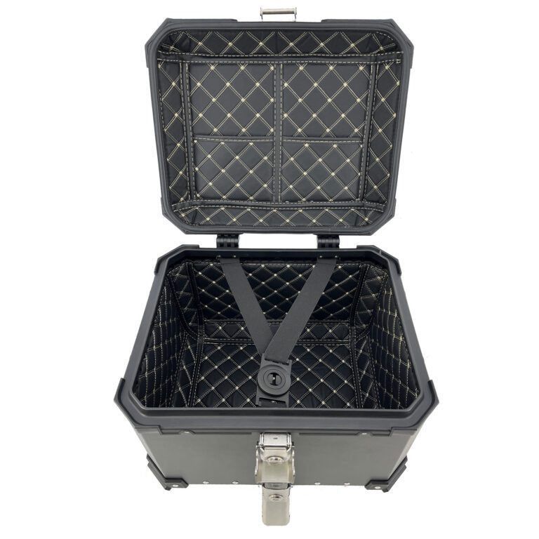 Topkoffer ALPI-TECH 26L zilver met universele bevestigingsplaat