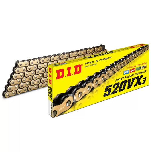 DID KETTING 520 VX3 GOUD/ZWART 120 LINK APRILIA TUAREG 660 2021-2024