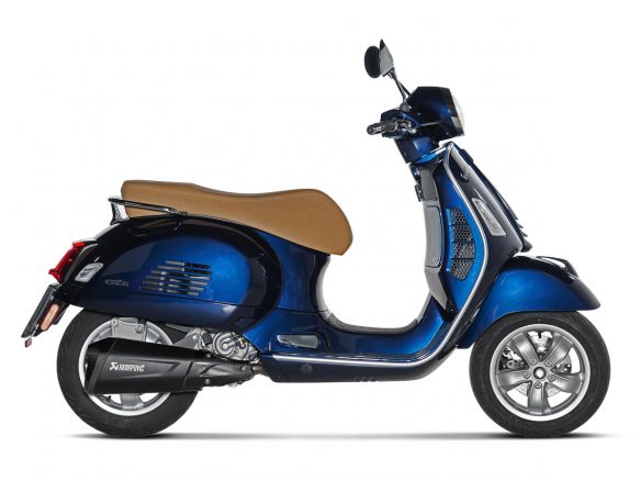 AKRAPOVIC BLACK STAINLESS STEEL SLIP-ON SILENCER VESPA GTS 300 2021-2024