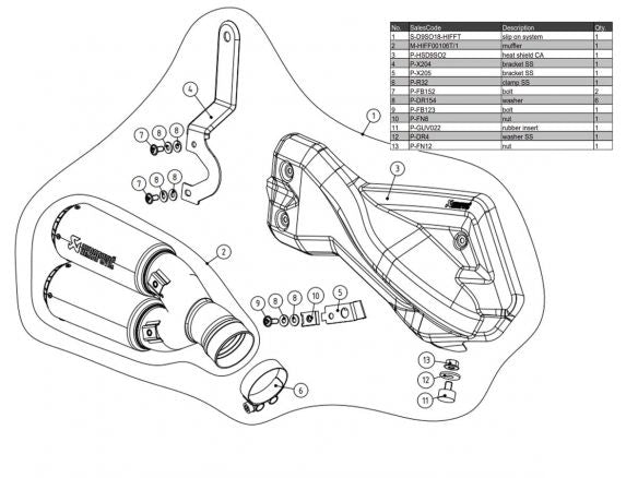 AKRAPOVIC SLIP ON SILENCER TITANIUM DUCATI MULTISTRADA V2 / S 2022-2023