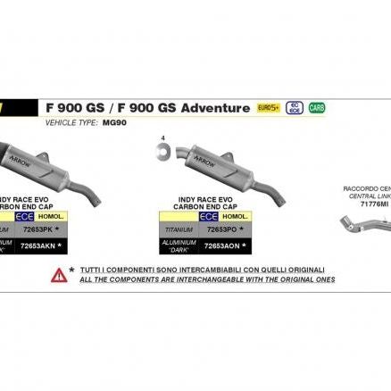 ARROW INDY RACE EVO MUFFLER TITANIO-INOX BMW F 900 GS / ADVENTURE 2024
