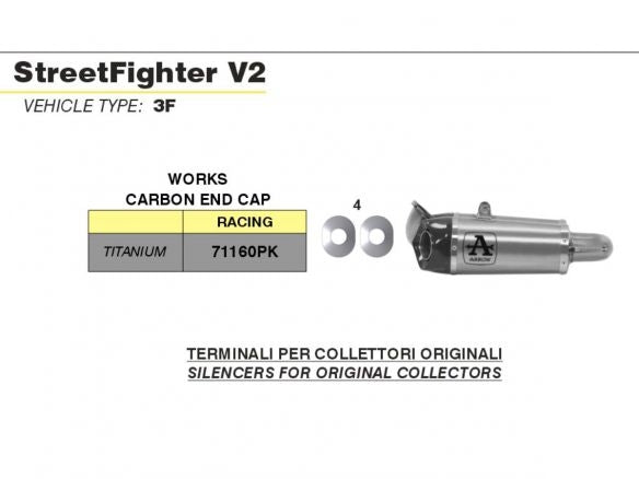 ARROW WORKS TITANIUM CARBON SILENCER DUCATI STREETFIGHTER V2 2022-2024