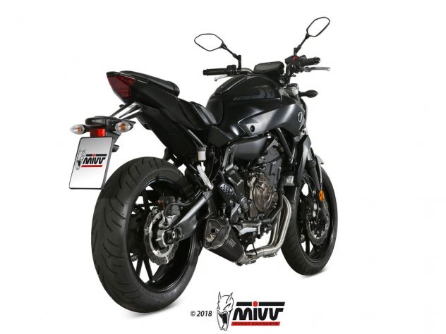 COMPLETE EXHAUST 2x1 MIVV DELTA RACE STEEL BLACK YAMAHA MT-07 2014-2020