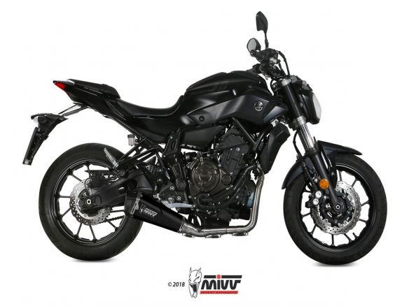 COMPLETE EXHAUST 2x1 MIVV DELTA RACE STEEL BLACK YAMAHA MT-07 2014-2020
