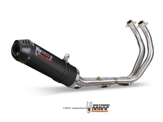 COMPLETE EXHAUST 2X1 MIVV OVAL CARBON-CARBON YAMAHA MT-07 / FZ-07 2014-2024