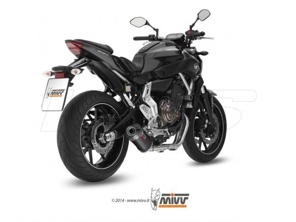 COMPLETE EXHAUST 2X1 MIVV OVAL CARBON-CARBON YAMAHA MT-07 / FZ-07 2014-2024