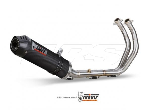 COMPLETE EXHAUST 2X1 MIVV OVAL CARBON-CARBON YAMAHA MT-07 / FZ-07 2014-2024