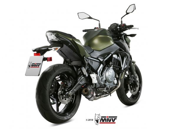 COMPLETE EXHAUST 2x1 MIVV OVAL TITANIUM CARBON KAWASAKI Z650 2017-2023