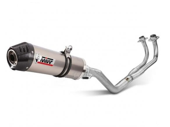 COMPLETE EXHAUST 2x1 MIVV OVAL TITANIUM CARBON KAWASAKI Z650 2017-2023