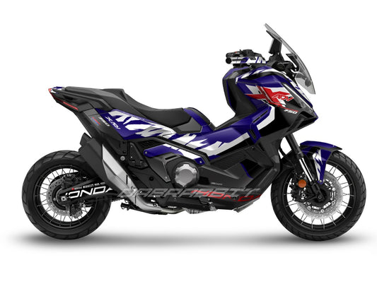 X-ADV 750 (2025) Full Graphic Kit β Flame Black Light White Blue Edition (FB-BLW)