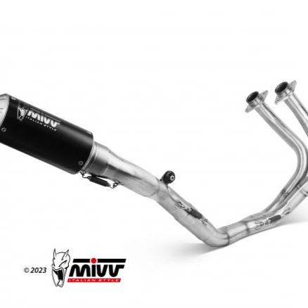FULL SYSTEM MIVV POWER STEEL MK3 STEEL BLACK YAMAHA MT-03 2016-2024