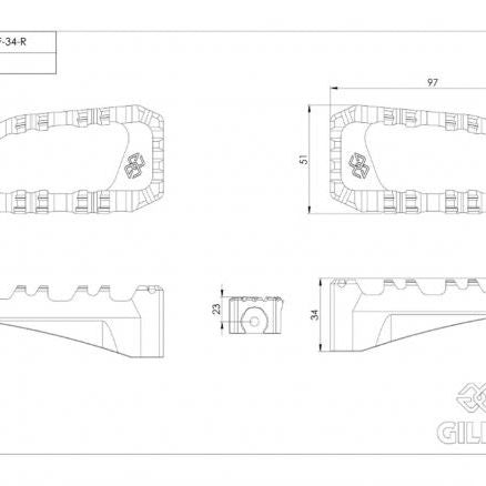 GILLES TOOLING PAIR OF DRIVER FOOTPEGS PRO-X ENDURO BMW F 900 GS / ADVENTURE 2024