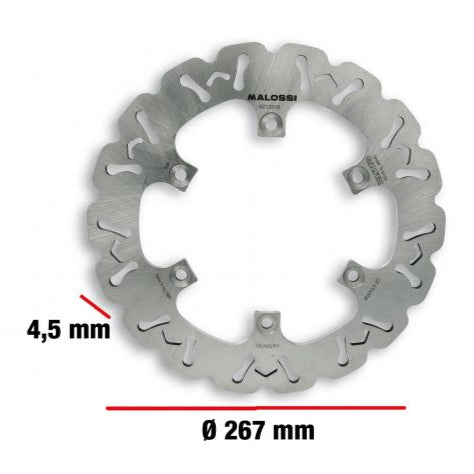 MALOSSI WHOOP DISC BRAKE DISC EXTERNAL DIAM.267-THICKNESS 4,5MM YAMAHA T MAX 500 IE 4T LC 2004-2007