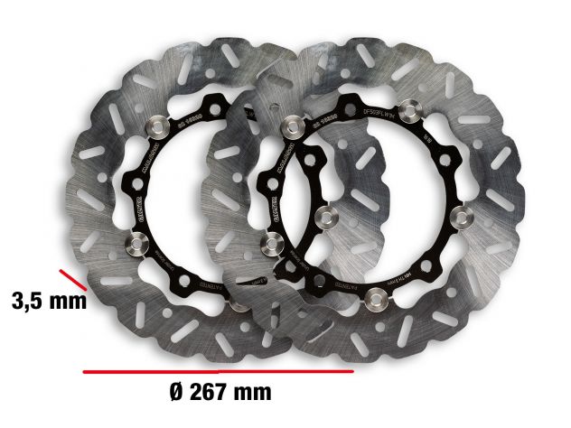 MALOSSI WHOOP DISC COUPLE BRAKE DISC EXTERNAL DIAM.267-THICKNESS 3,5MM YAMAHA T MAX 530 IE 4T LC 2015-2016 (J409E)