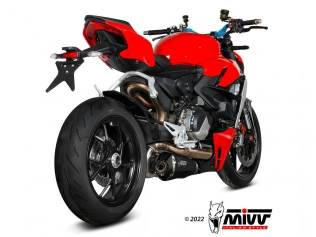 MIVV DELTA RACE SILENCER BLACK STEEL CARBON DUCATI STREETFIGHTER V2 2022-2024