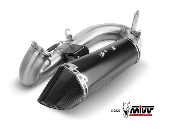 MIVV DELTA RACE SILENCER BLACK STEEL CARBON DUCATI STREETFIGHTER V2 2022-2024