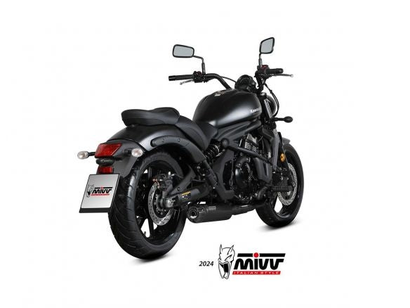 MIVV HR-1 BLACK STAINLESS STEEL FULL EXHAUST SYSTEM LONG KAWASAKI VULCAN 650 S 2017-2023