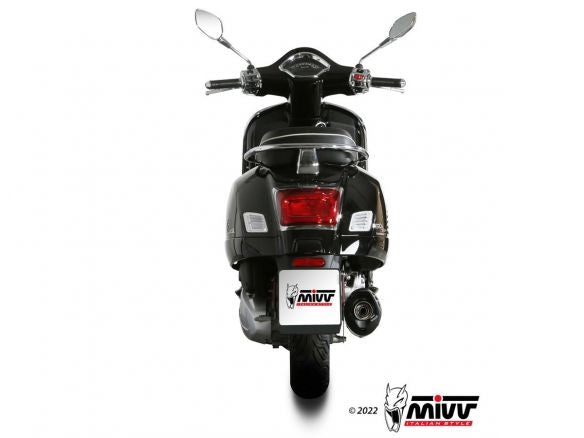 MIVV MOVER BLACK STAINLESS STEEL SILENCER VESPA GTS 300 2021-2024
