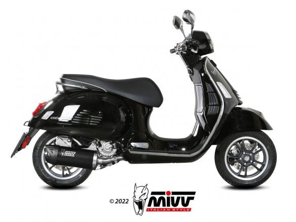 MIVV MOVER BLACK STAINLESS STEEL SILENCER VESPA GTS 300 2021-2024