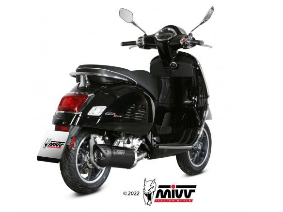 MIVV MOVER BLACK STAINLESS STEEL SILENCER VESPA GTS 300 2021-2024