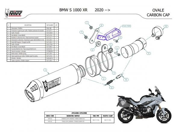 MIVV OVAL SILENCER CARBON BMW S 1000 XR 2020-2024