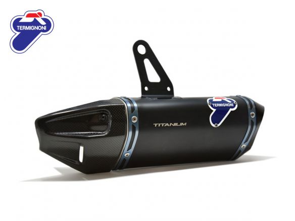 TERMIGNONI PAIR OF BLACK TITANIUM LOW SLIP ON DUCATI STREETFIGHTER V4 / S 20-23