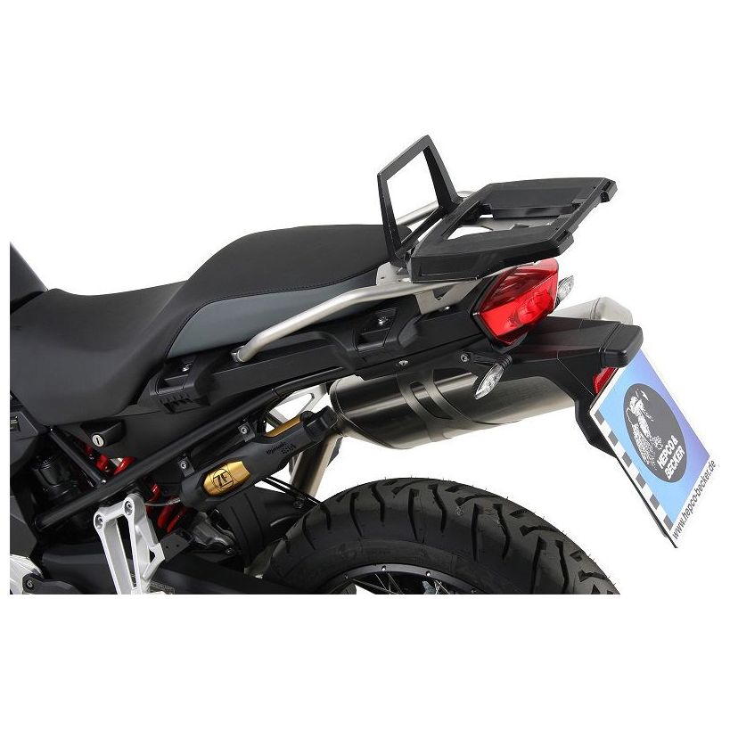 Topdrager zwart Alurack Hepco&Becker BMW F800GS '24- (voor op orig. RVS rek)