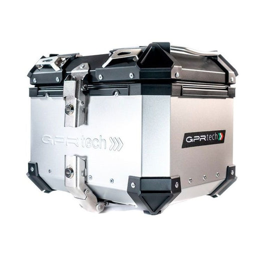 Topkoffer ALPI-TECH 26L zilver met universele bevestigingsplaat