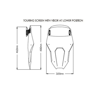 Vervangingsruit touring met opzetruitje licht getint Puig Honda CRF1100 '20-